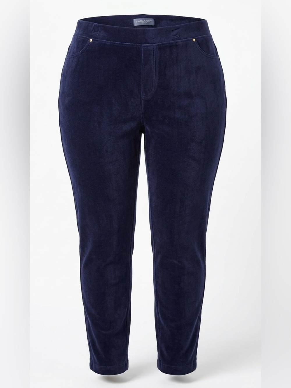 Laura Scott Navy Pull-On Stretchy Corduroy Pants Sz 1X